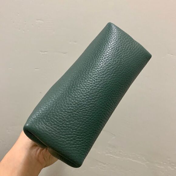 Vintage Oriental Style Genuine Pebble Leather Kiss-lock Wristlet/Crossbody - Picture 14 of 16